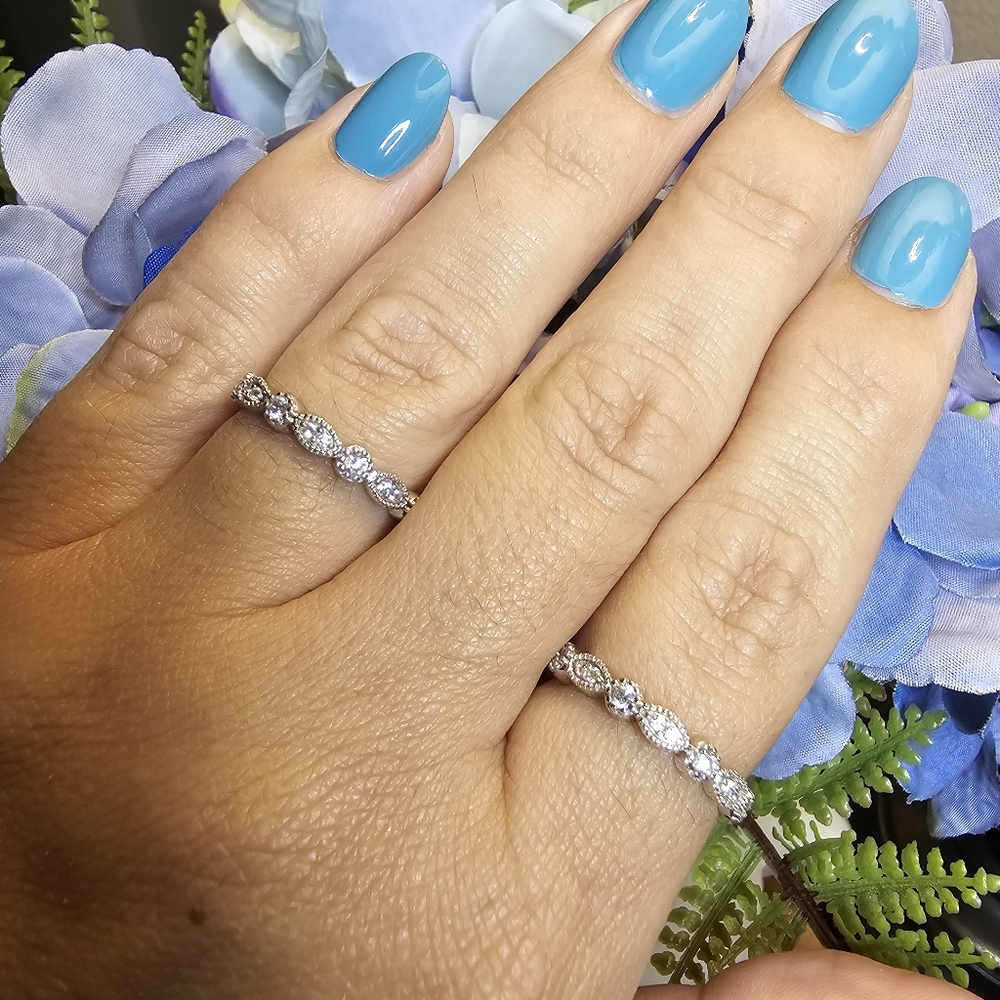 Diamonique Stack Rings - Picture 8 of 9